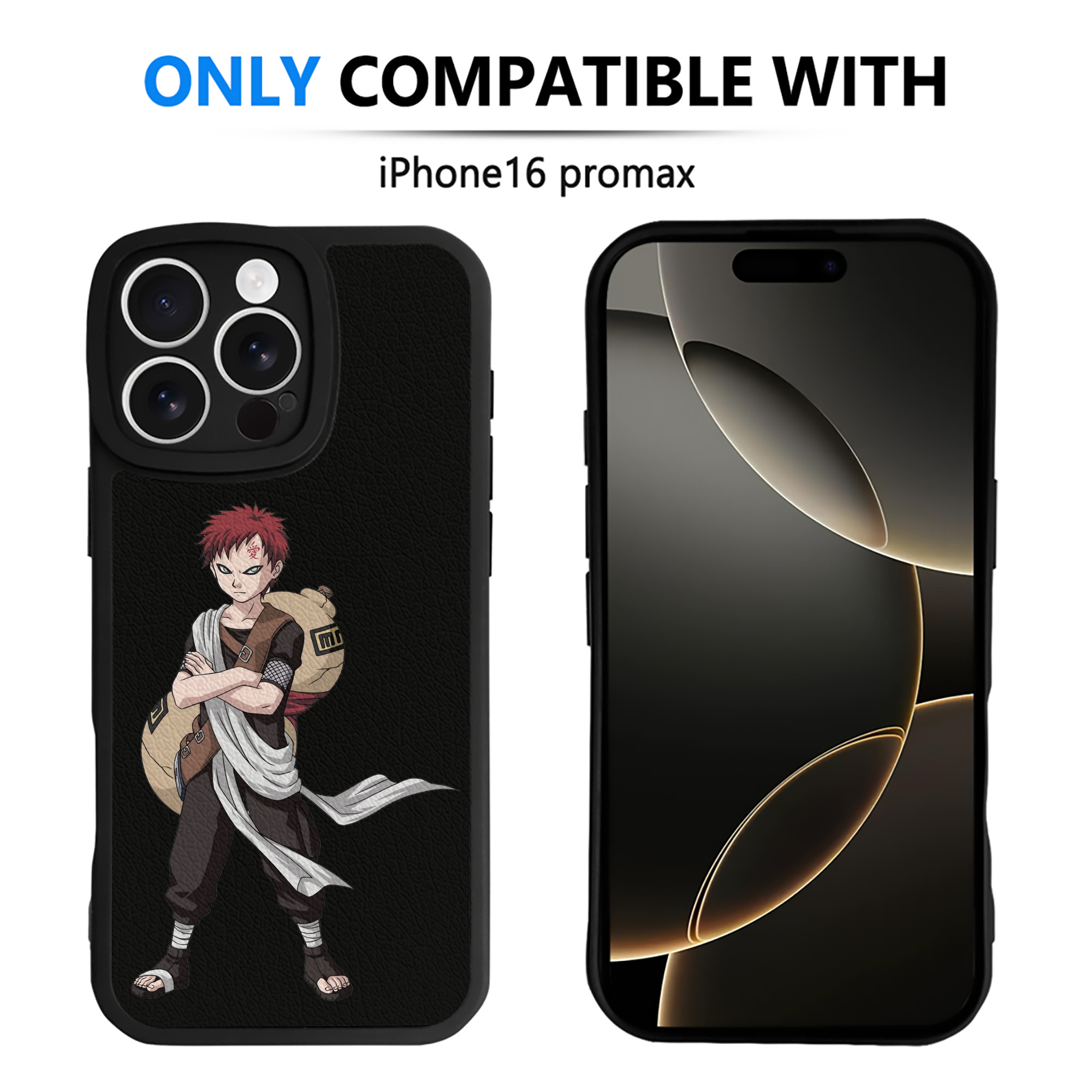 （画像用） NARUTO -ナルト- ガアラ Gaara 【iPhone 16シリーズ対応】シリコンスマホケース（レザー調） 材質：シリコン